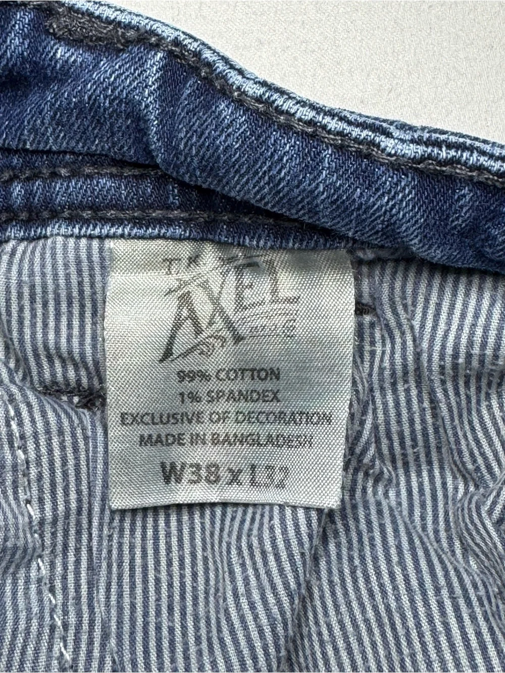 TK AXEL Straight Fit Blue Denim Jeans Mid Rise Men’s Tagged 38x32 Measures 38x30